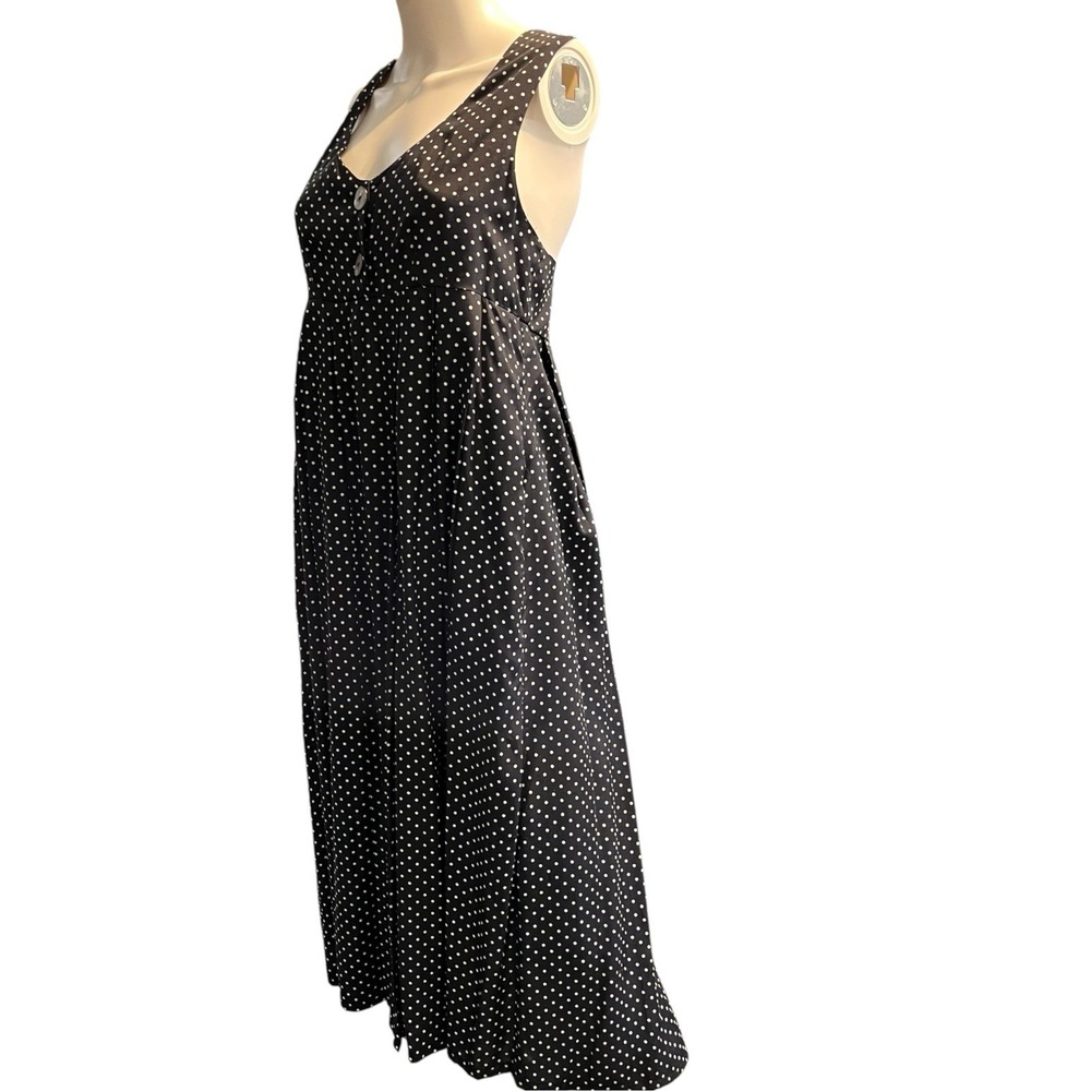Vintage Express Y2K Dress Blue Polka Dot Babydoll Maxi S Preppy Feminine Party